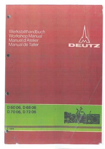 Deutz Tractor D60 06 D68 06 D70 06 D72 06 Power Train Transmission Workshop Manual