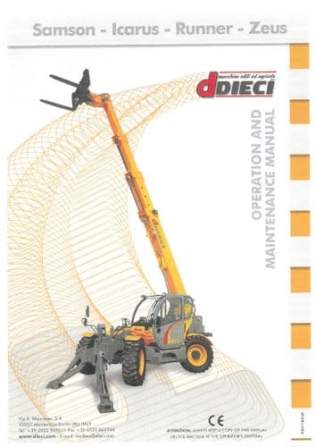 Dieci Telehandler Dedalus, Samson, Icarus, Runner and Zeus 2011 Operators Manual