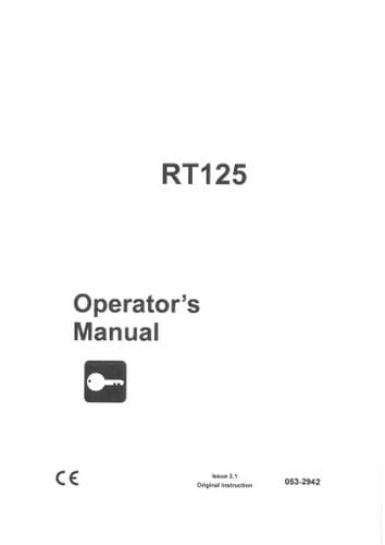 Ditch Witch Trencher RT125 Operators Manual