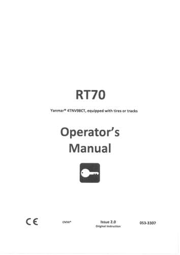 Ditch Witch Trencher RT70 Operators Manual