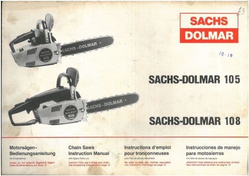 Dolmar/Sachs Chainsaw 105 108 Operators Manual