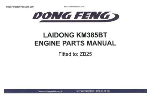 Dongfeng Engine Laidong KM385BT Parts Manual