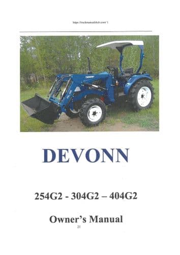 Dongfeng Tractor Devonn 254G2 304G2 404G2 Operators Manual