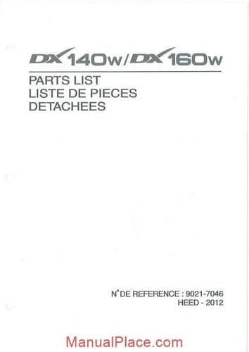 Doosan Daewoo Wheeled Excavator DX140W  DX160W  Parts Manual