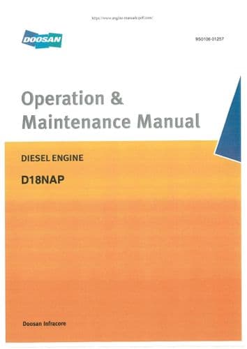 Doosan Diesel Engine D18NAP Operators Manual