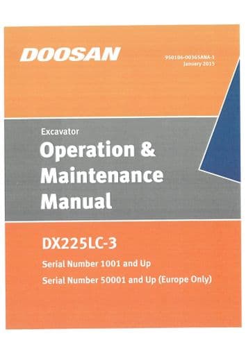 Doosan Excavator DX225LC-3 Operators Manual