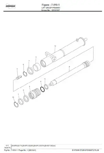Doosan Forklift B13T-2 B15T-2 B18T-2 B20T-2 PLUS Parts Manual