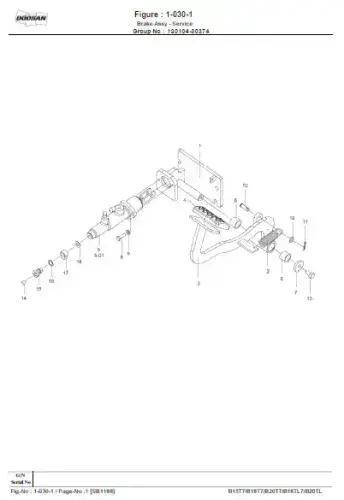 Doosan Forklift B15T-7 B18T-7 B20T-7 B18TL-7 B20TL Parts Manual