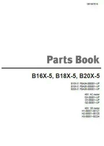 Doosan Forklift B16X-5 B18X-5 B20X-5 Parts Manual
