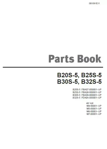 Doosan Forklift B20S-5 B25S-5 B30S-5 B32S-5 Parts Manual