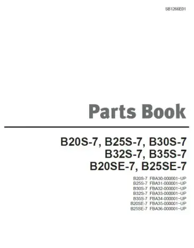 Doosan Forklift B20S7/B25S7/B30S7/B32S7/B35S7/B20SE7/B25SE7 Parts Manual