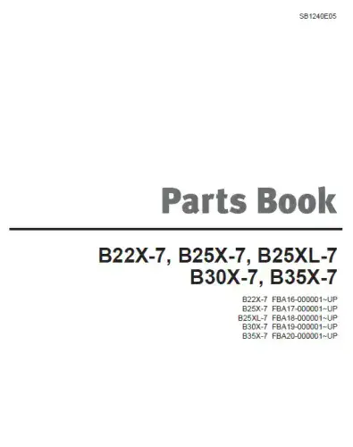 Doosan Forklift B22X-7 B25X-7 B25XL-7 B30X-7 B35X-7 Parts Manual