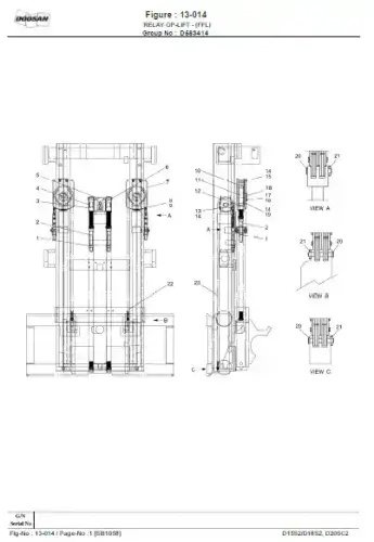 Doosan Forklift D15S-2 D18S-2 D20SC-2 Parts Manual