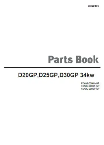 Doosan Forklift D20GP D25GP D30GP Parts Manual