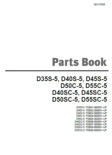 Doosan Forklift D35S-5 D40S-5 D45S-5 D50C-5 D55C-5 D40SC-5 D45SC-5 D50SC-5 D55SC-5 Parts Manual