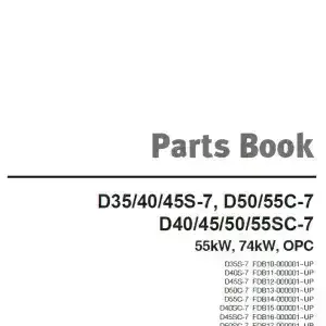 Doosan Forklift D35S-7 D40S-7 D45S-7 D50C-7 D55C-7 D40SC-7 D45SC-7 D50SC-7 D55SC-7 Parts Manual