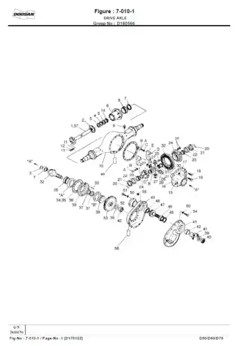 Doosan Forklift D50 D60 D70 Parts Manual