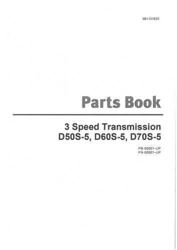 Doosan Forklift D50S-5 D60S-5 D70S-5 - 3 Speed Transmission  Parts Manual