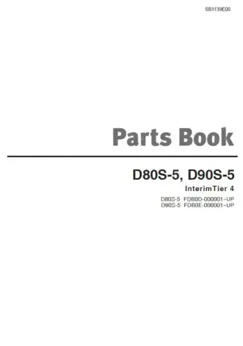 Doosan Forklift D80S-5 D90S-5 Parts Manual