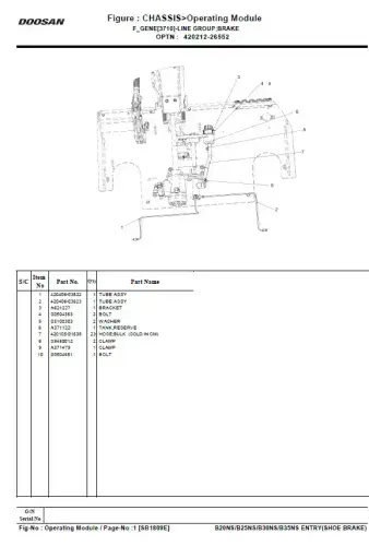 Doosan Forklift Diesel B20NS/B25NS/B30NS/B35NS  Parts Manual