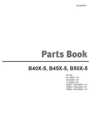 Doosan Forklift Diesel  B40X-5 B45X-5 B50X-5 Parts Manual