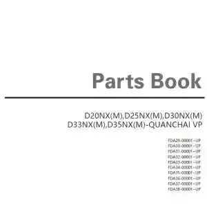 Doosan Forklift Diesel D20NX(M)/D25NX(M)/D30NX(M)/D33NX(M)/D35NX(M) Parts Manual