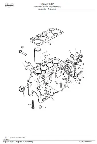 Doosan Forklift Diesel   D35S D40S D45S Parts Manual
