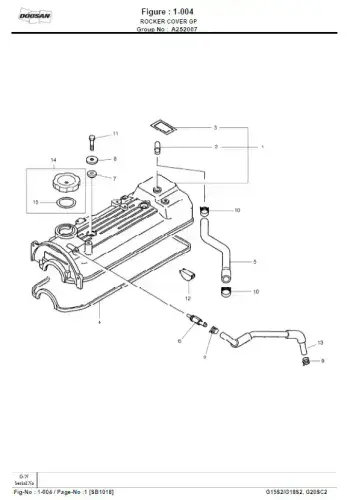 Doosan Forklift Diesel G15S-2 G18S-2 G20SC-2 Parts Manual