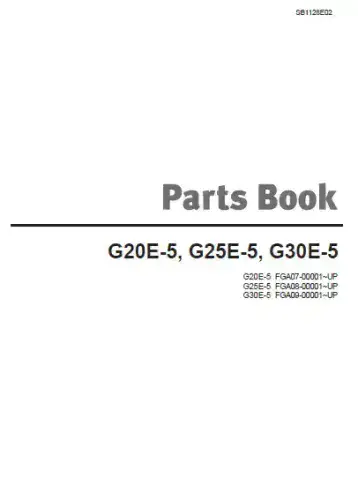 Doosan Forklift Diesel G20E-5 G25E-5 G30E-5 Parts Manual