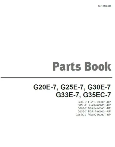 Doosan Forklift Diesel G20E-7 G25E-7 G30E-7 G33E-7 G35EC-7 Parts Manual