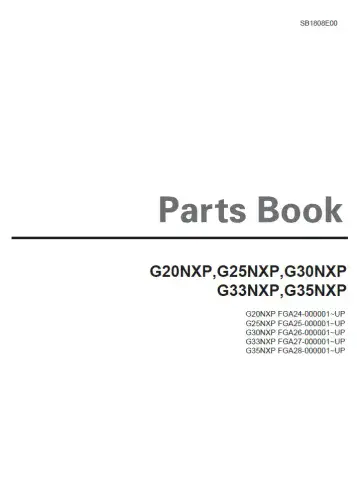 Doosan Forklift Diesel G20NXP/G25NXP/G30NXP/G33NXP/G35NXP  Parts Manual