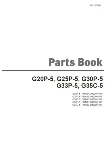 Doosan Forklift DieseL G20P-5 G25P-5 G30P-5 G33P-5 G35C-5 Parts Manual