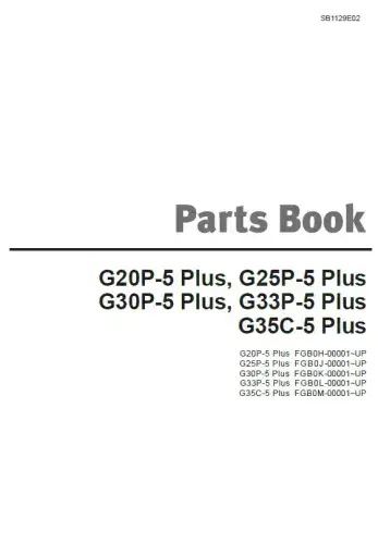 Doosan Forklift DieseL G20P-5 G25P-5 G30P-5 G33P-5 G35C-5 PLUS Parts Manual