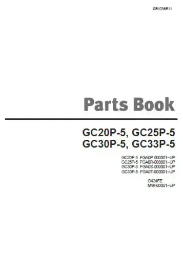 Doosan Forklift Diesel GC20P-5GC25P-5 GC30P-5 GC33P-5 Parts Manual