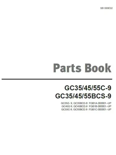 Doosan Forklift Diesel  GC35C-9 GC45C-9 GC55C-9 GC35BCS-9 GC45BCS-9 GC55BCS-9 Parts Manual