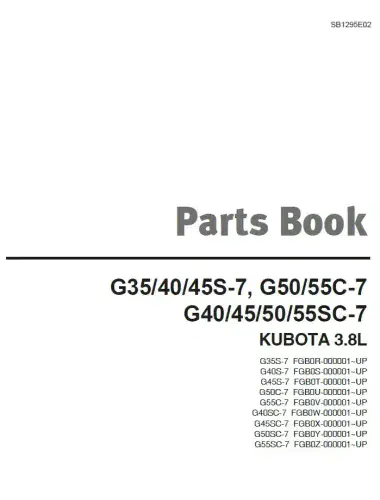 Doosan Forklift G35S-7 G40S-7 G45S-7 G50C-7 G55C-7 G40SC-7 G45SC-7 G50SC-7 G55SC-7 Parts Manual