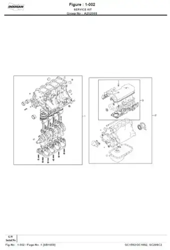 Doosan Forklift GC15S-2 GC18S-2 GC20SC-2 Parts Manual
