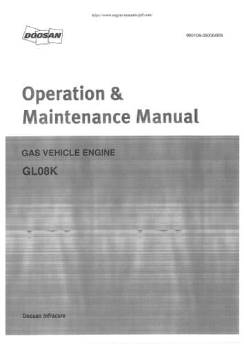 Doosan Gas Vehicle Engine GL08K Operators Manual