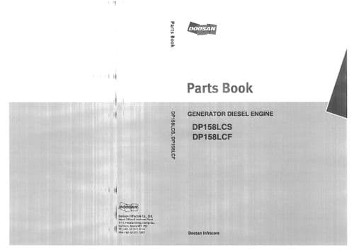 Doosan Generator Diesel Engine DP158LCS & DP158LCF Parts Manual