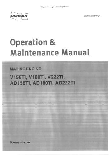 Doosan Marine Engine V158TI V180TI V222TI AD158TI AD180TI AD222TI Operators Manual