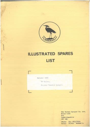 Dorman 44 Gallon Tractor Mounted Sprayer Parts Manual