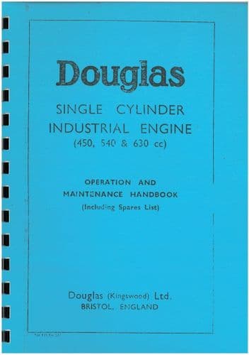 Douglas Engine 450, 540 & 630cc Operators Manual with Parts List