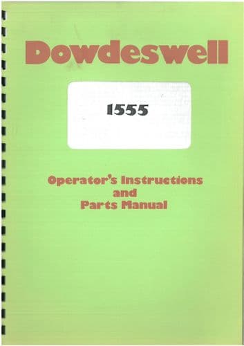 Dowdeswell 1555 Manure Spreader Operators Manual with Parts List - Muck Dung Spreader
