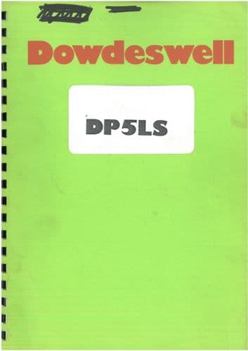 Dowdeswell DP5LS Plough Operators Manual with Parts List DP 5 LS
