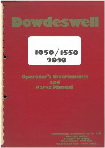 Dowdeswell Rotaspreader 1050 1550 & 2050 Operators Manual with Parts List