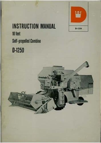 Dronningborg D1250 10ft Combine Operators Manual - D-1250