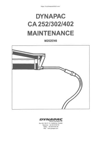 Dynapac Vibratory Roller CA252 CA302 CA402 Operators Manual
