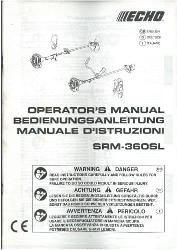 Echo Strimmer SRM-360SL Operators Manual