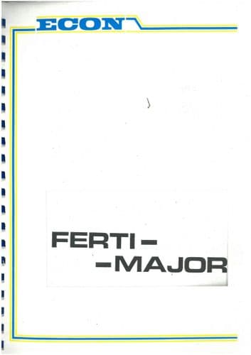 Econ Taskers Ferti-Major Spreader Operators Manual and Part Lis