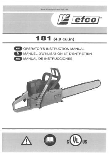 EFCO Chainsaw 181 Operators Manual